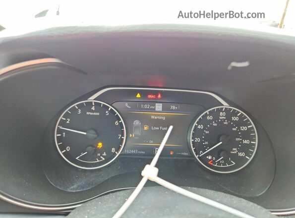 1N4AA6AV1KC362893 2019 NISSAN MAXIMA PLATINUM White Вид щитка приладів