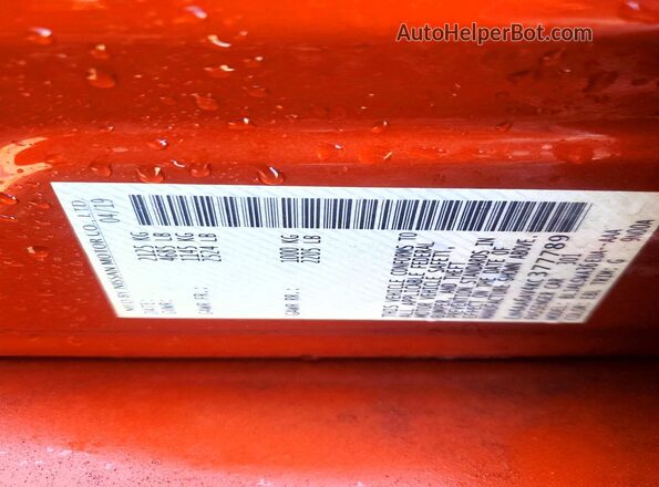 1N4AA6AV4KC377789 2019 NISSAN MAXIMA Tan VIN კოდის სტიკერის ხედი