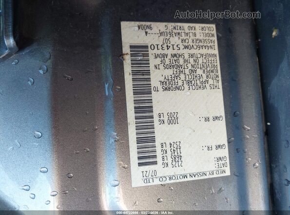 1N4AA6CV0MC514310 2021 NISSAN MAXIMA Gray Вид підкапотного простору