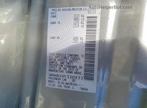 1N4AA6CV1PC510433 2023 NISSAN MAXIMA Gray Vista del compartimento del motor