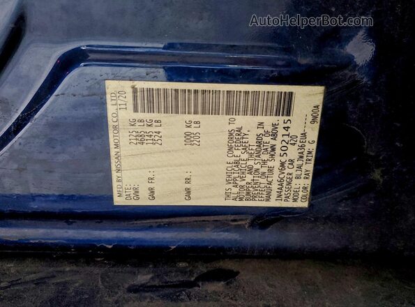 1N4AA6CV6MC502145 2021 NISSAN MAXIMA Blue 