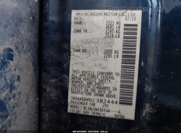 1N4AA6DVXLC382444 2020 NISSAN MAXIMA SL Синий Вид подкапотного пространства