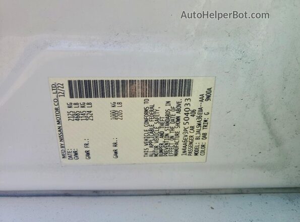 1N4AA6EV3PC504033 2023 NISSAN MAXIMA SR White 