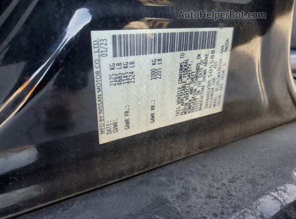 1N4AA6EV9PC505588 2023 NISSAN MAXIMA SR Black Vista de la etiqueta del VIN