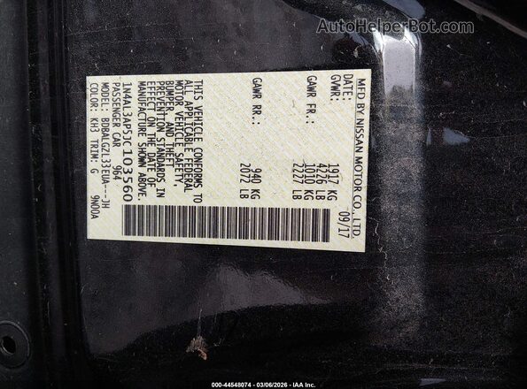 1N4AL3AP5JC103560 2018 NISSAN ALTIMA Black 