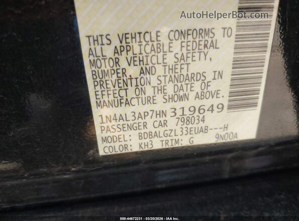 1N4AL3AP7HN319649 2017 NISSAN ALTIMA Black Engine compartment view