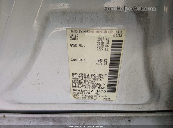 1N4AL3AP7JC233470 2018 NISSAN ALTIMA Белый 
