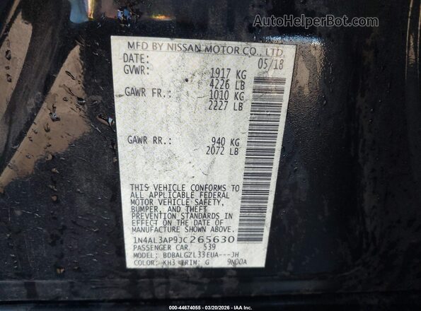 1N4AL3AP9JC265630 2018 NISSAN ALTIMA Black 
