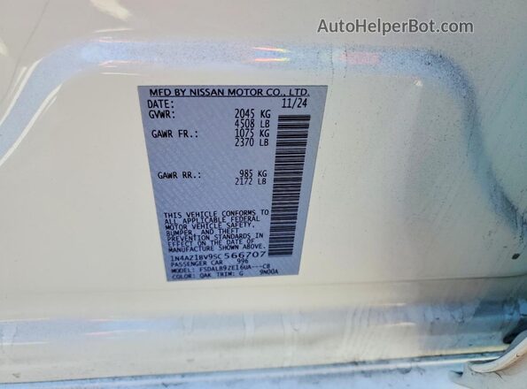 1N4AZ1BV9SC566707 2025 NISSAN LEAF White Вид підкапотного простору