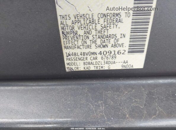 1N4BL4BV0MN409162 2021 NISSAN ALTIMA Gray Vista del compartimento del motor