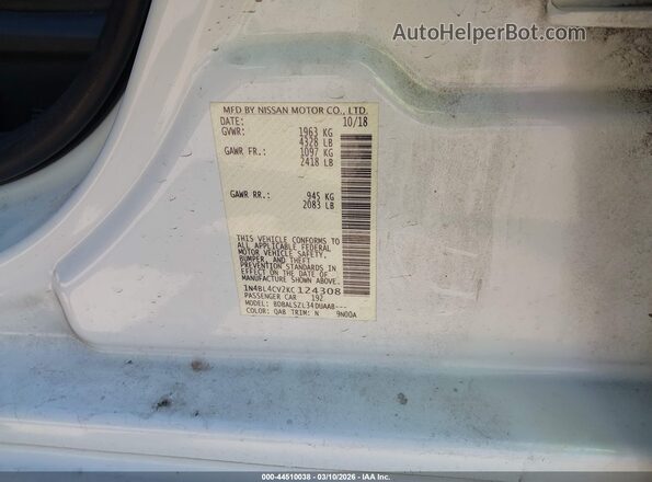 1N4BL4CV2KC124308 2019 NISSAN ALTIMA White 
