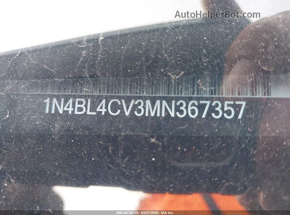 1N4BL4CV3MN367357 2021 NISSAN ALTIMA Черный Вид подкапотного пространства
