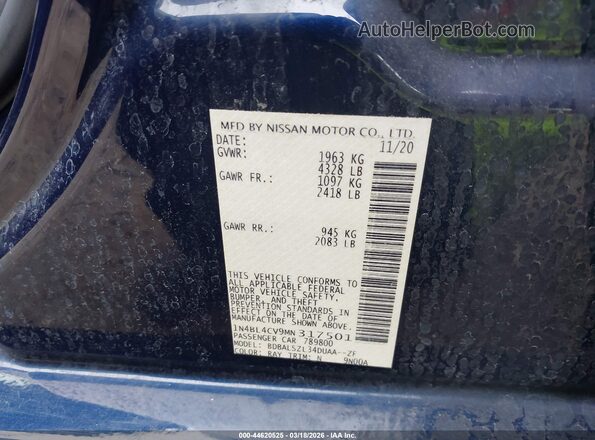 1N4BL4CV9MN317501 2021 NISSAN ALTIMA Синий Вид подкапотного пространства