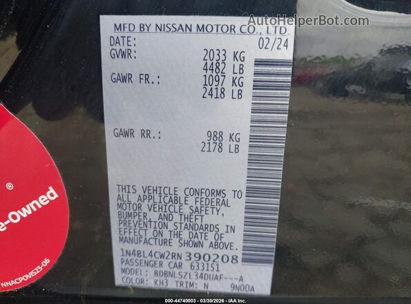 1N4BL4CW2RN390208 2024 NISSAN ALTIMA Black 