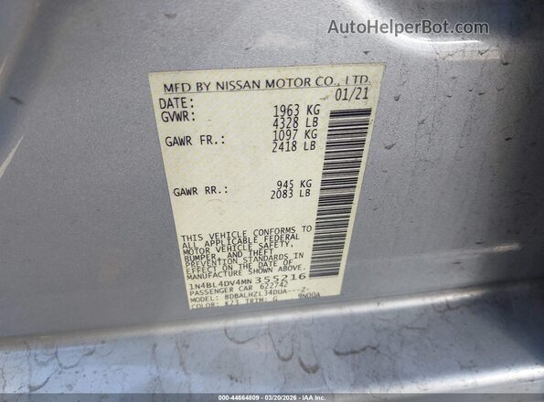 1N4BL4DV4MN355216 2021 NISSAN ALTIMA Silver 
