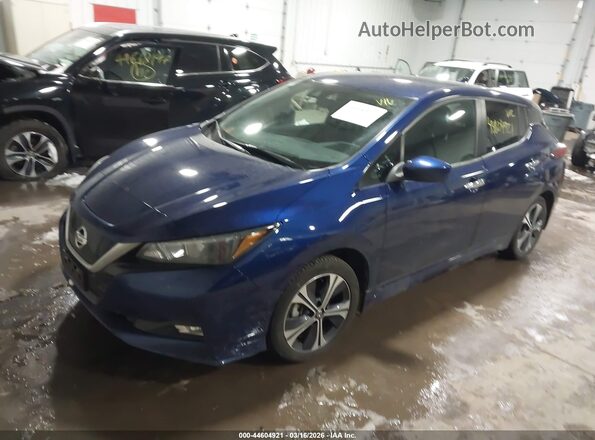 1N4BZ1CV3MC553473 2021 NISSAN LEAF Blue Vista tres cuartos delantera izquierda