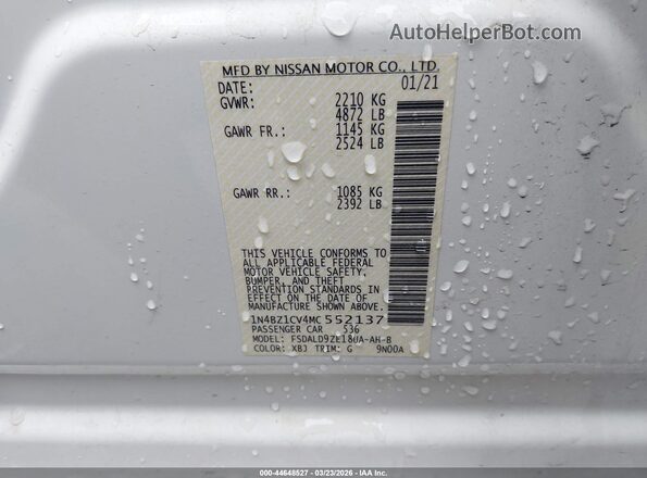 1N4BZ1CV4MC552137 2021 NISSAN LEAF White 