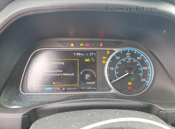 1N4BZ1DP7LC308691 2020 NISSAN LEAF Gray Instrument cluster view