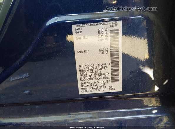 1N4CZ1CV4SC559154 2025 NISSAN LEAF Синий 