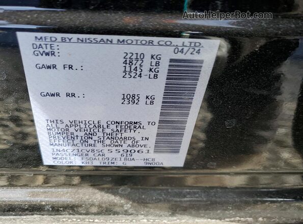 1N4CZ1CV8SC559061 2025 NISSAN LEAF Black VIN կոդի պիտակի տեսք