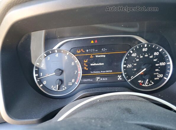 1N6AA1EC6MN525970 2021 NISSAN TITAN White Widok zestawu wskaźników
