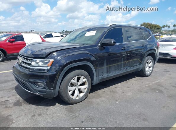 1V2DR2CA1JC587718 2018 VOLKSWAGEN ATLAS Black Առջևի ձախ երեք քառորդ տեսարան