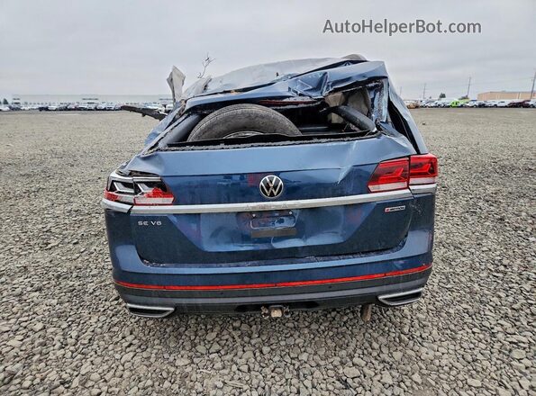 1V2HR2CA3MC525968 2021 VOLKSWAGEN ATLAS Blue Rear view