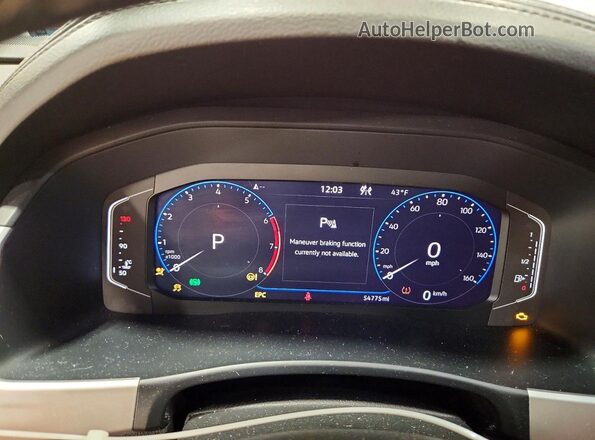 1V2TE2CA4MC234174 2021 VOLKSWAGEN ATLAS White Вид щитка приладів