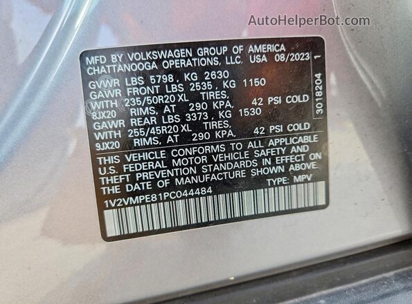 1V2VMPE81PC044484 2023 VOLKSWAGEN ID.4 Серебряный 