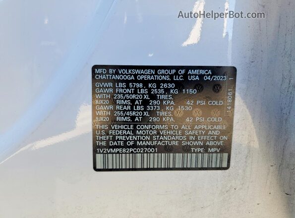 1V2VMPE82PC027001 2023 VOLKSWAGEN ID.4 White 