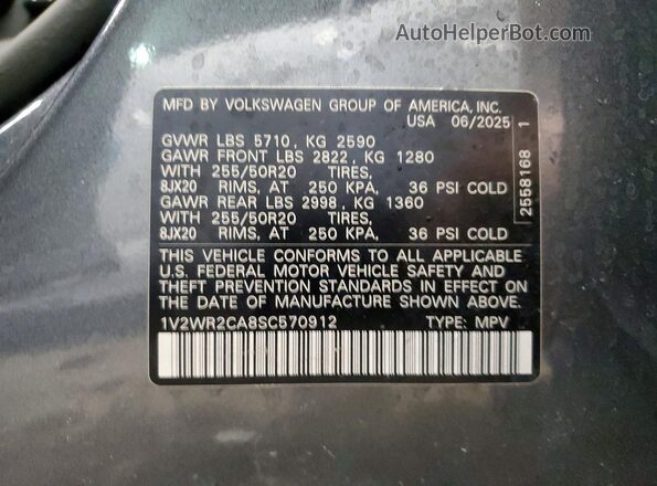 1V2WR2CA8SC570912 2025 VOLKSWAGEN ATLAS Gray 