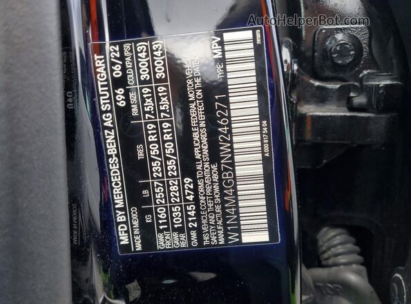 W1N4M4GB7NW246271 2022 MERCEDES-BENZ GLB-CLASS Black Widok wnętrza 360 stopni