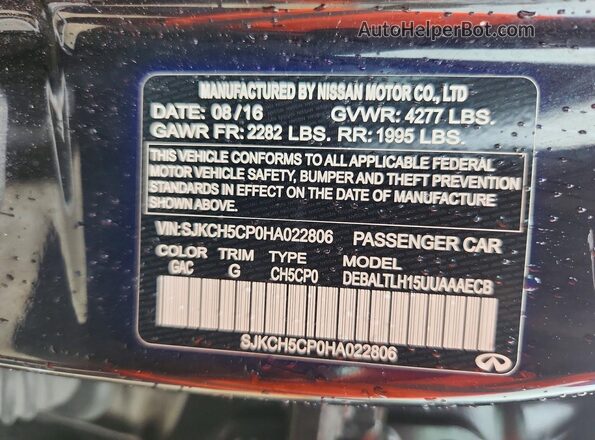 SJKCH5CP0HA022806 2017 INFINITI QX30 Black 
