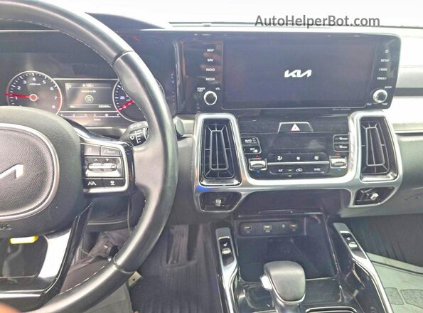 5XYRKDLF9NG112970 2022 KIA SORENTO Black Vista del compartimento del motor