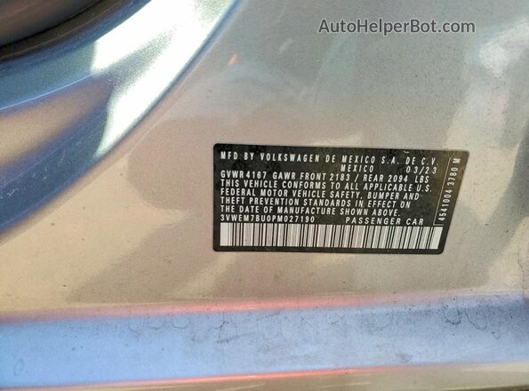 3VWEM7BU0PM027190 2023 VOLKSWAGEN JETTA Silver 