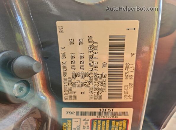 5TFLA5DB7RX149237 2024 TOYOTA TUNDRA Gray Вид підкапотного простору