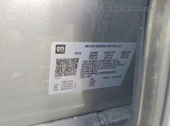 1GYS4PKL2RR306424 2024 CADILLAC ESCALADE Silver 