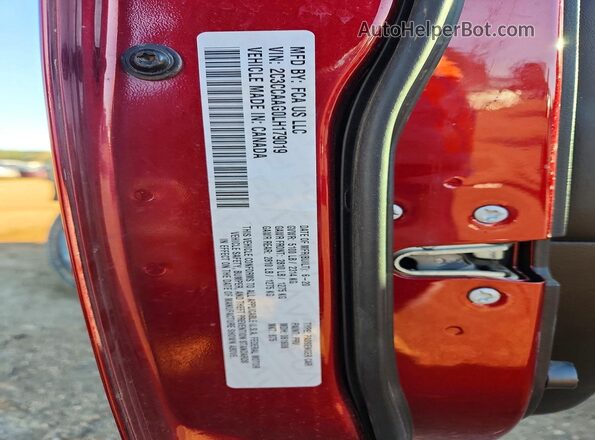 2C3CCAAG0LH179019 2020 CHRYSLER 300 Maroon Vista de la etiqueta del VIN