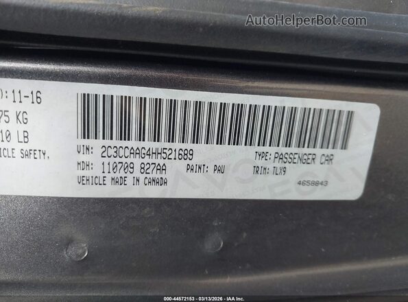 2C3CCAAG4HH521689 2017 CHRYSLER 300 Gray Вид підкапотного простору