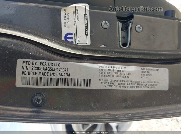 2C3CCAAG5LH179047 2020 CHRYSLER 300 Gray Vista del compartimento del motor