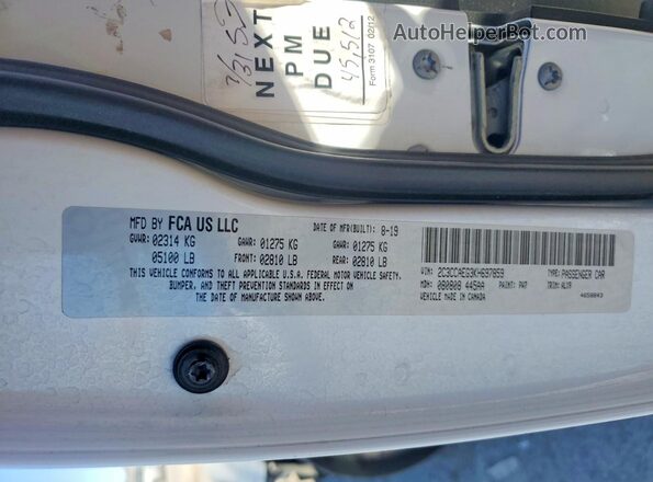 2C3CCAEG3KH697859 2019 CHRYSLER 300 White 