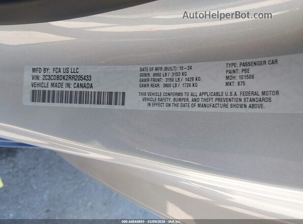2C3CDBDK2RR205433 2024 DODGE CHARGER Серый 