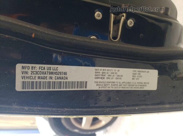 2C3CDXAT9MH529746 2021 DODGE CHARGER Черный Вид подкапотного пространства