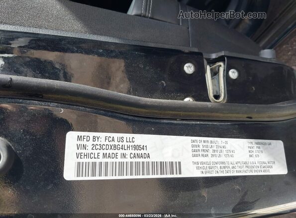 2C3CDXBG4LH190541 2020 DODGE CHARGER Black Вид підкапотного простору