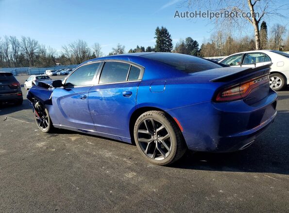 2C3CDXBG6MH671411 2021 DODGE CHARGER Blue Հետևի ձախ