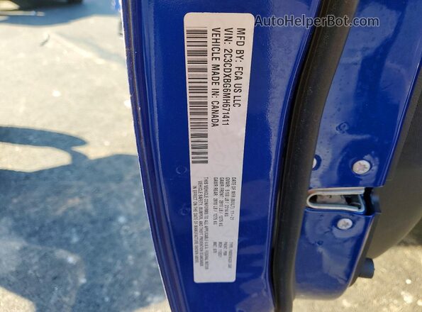 2C3CDXBG6MH671411 2021 DODGE CHARGER Blue VIN կոդի պիտակի տեսք