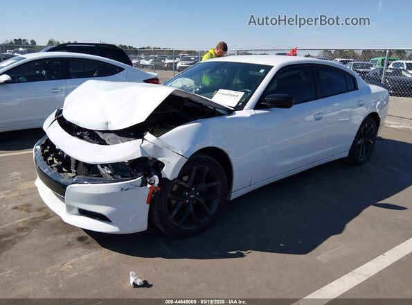 2C3CDXBG9KH599486 2019 DODGE CHARGER White წინა მარცხენა ხედი სამი მეოთხედიდან