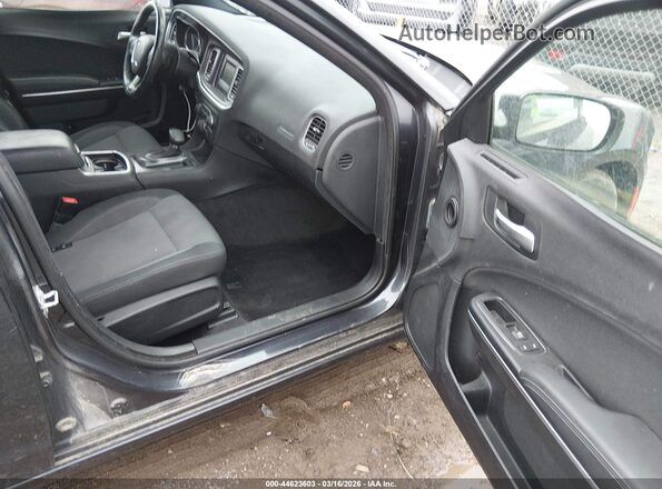 2C3CDXBGXGH199010 2016 DODGE CHARGER Black Widok wnętrza z przodu