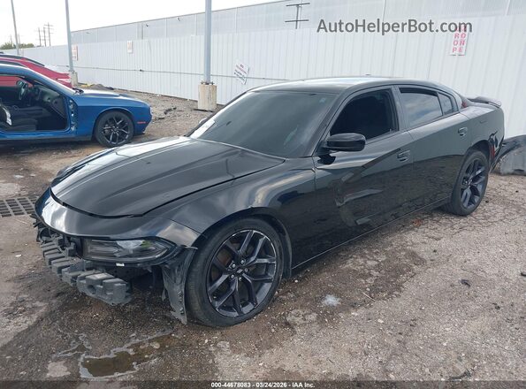 2C3CDXBGXKH732689 2019 DODGE CHARGER Черный Передняя левая четверть