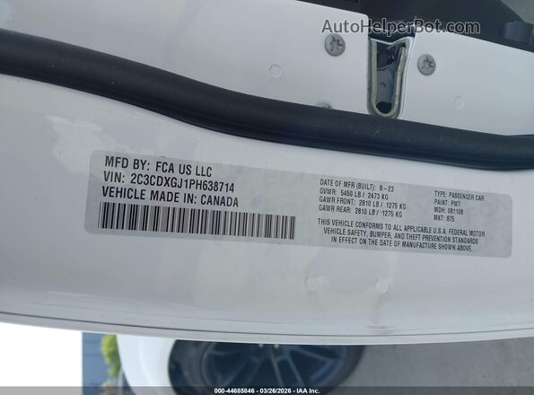 2C3CDXGJ1PH638714 2023 DODGE CHARGER Белый Вид подкапотного пространства